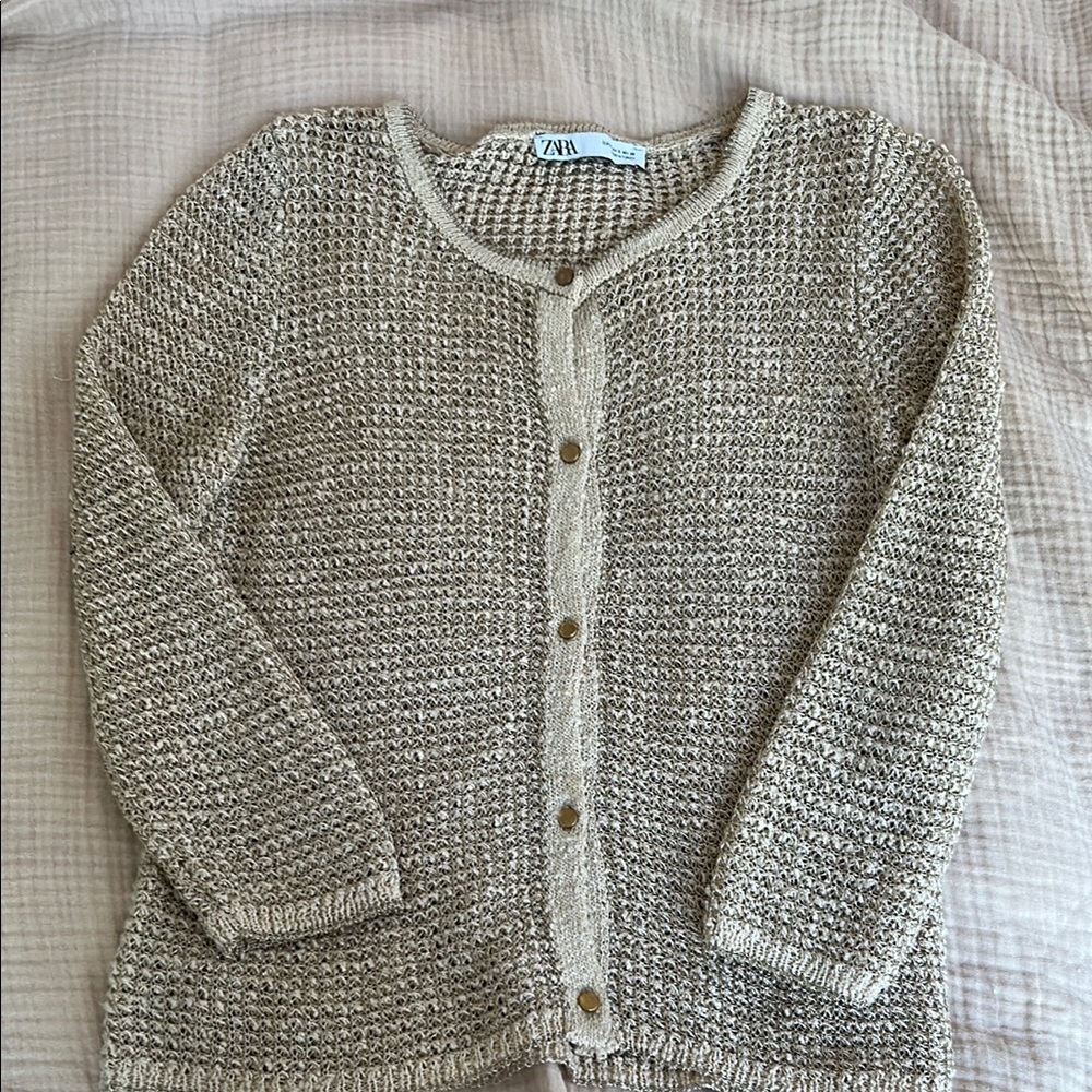 Zara Cream Cardigan Sweater Timeless Design